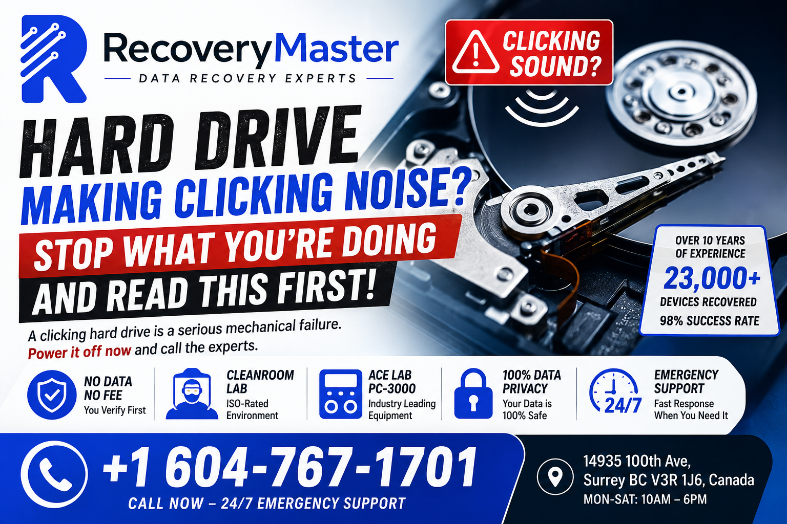 Hard Drive Clicking in Surrey