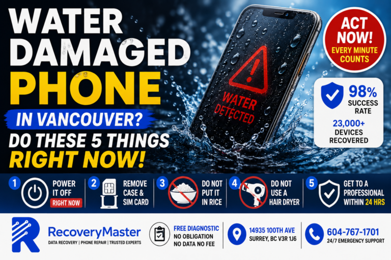 Water Damaged Phone in Vancouver